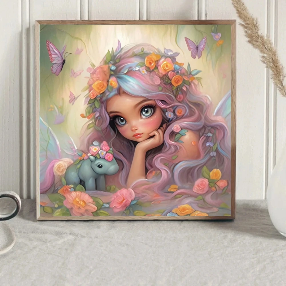 Butterfly Fairy Angel Girl 5D DIY AB Diamond Painting Mosaic Dark Elf Cross Stitch Kits Rhinestones HandCraft Home Decor Gifts