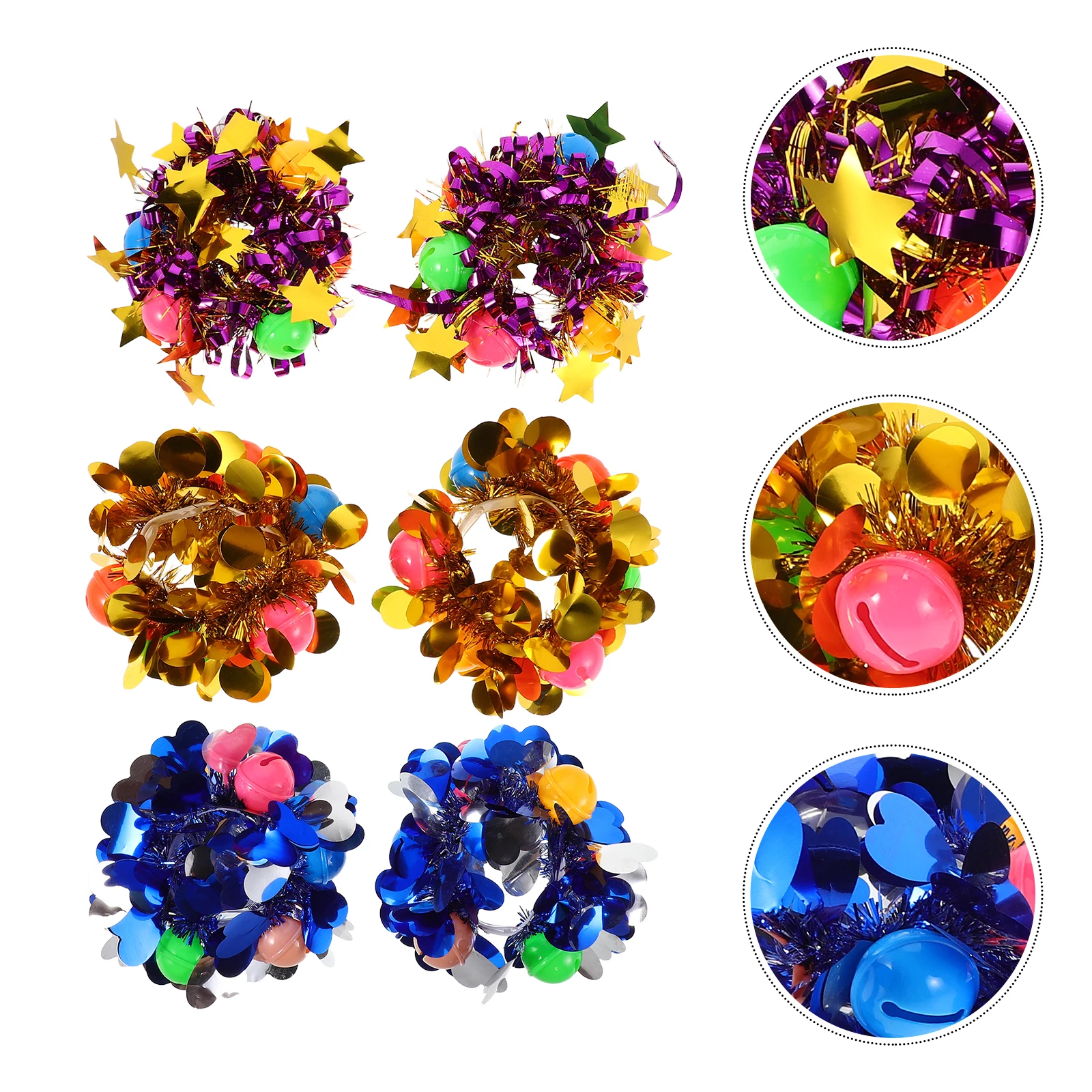 

6 Pcs Cheerleader Performance Hand Flower Bracelet Dance Cheerleading Poms Wristlet Ornaments Cheering Props
