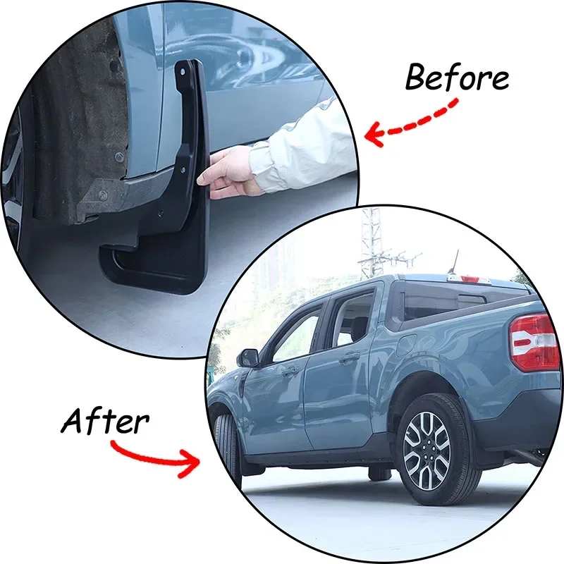 For Ford Maverick 2023+ PP material Mudflap Fender Mudguards Mud Flaps Guard Splash Flap 4Pcs Car Front Rear Mudflaps