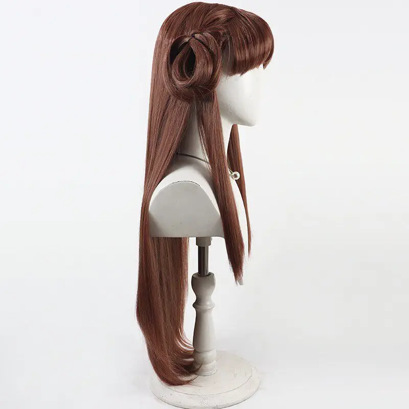 Game Lishu Cosplay Wig Concubine Lishu Long Dark Brown OnePiece Style Cosplay Hair For Comicon Party Adult Women Men