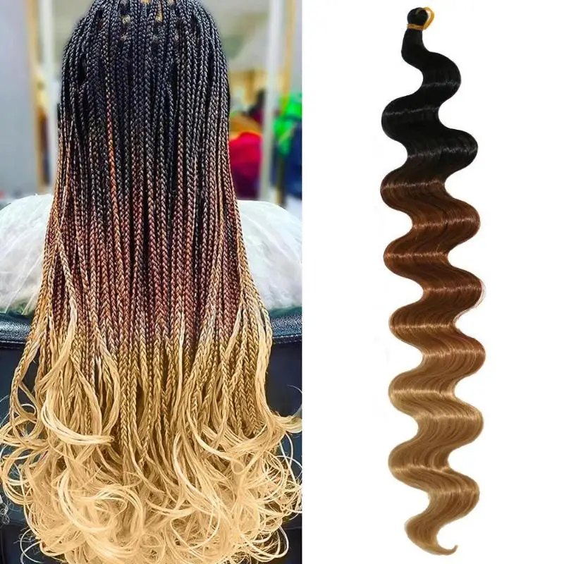 Synthetic Long Deep Twist Crochet Braids Hair 24 Inch Wave Crochet Hair Soft Curly Extensions Women