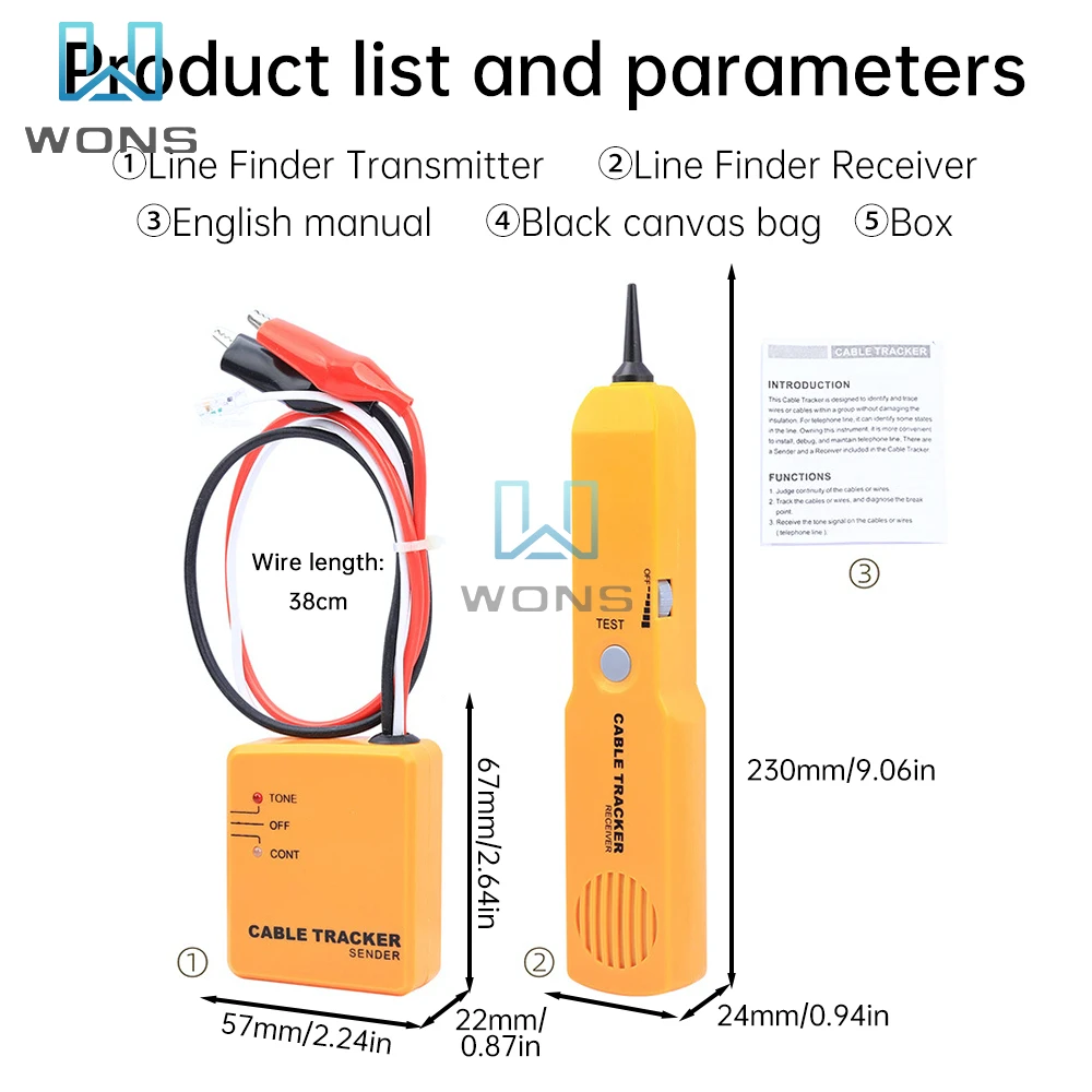 Tester portatile per localizzatore di cavi Tester di rete in fibra ottica Rilevatore LAN di linea professionale Trova interruttori automatici