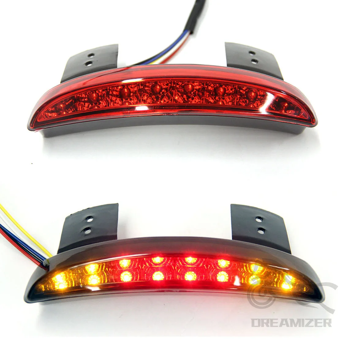 Motorcycle Chopped Fender Edge Tail Light Amber Turn Signal LED Red Stop Brake Rear TailLight for Harley Sportster XL 883 1200