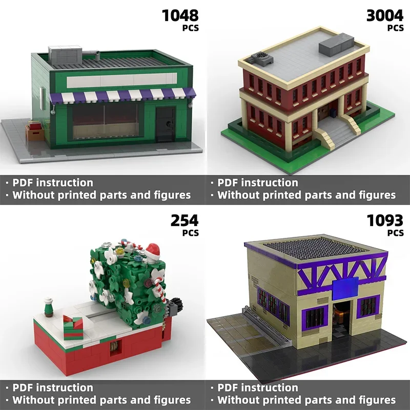 

DIY gift—build classic American animated building blocks Create a classic American home and a funny daily creative