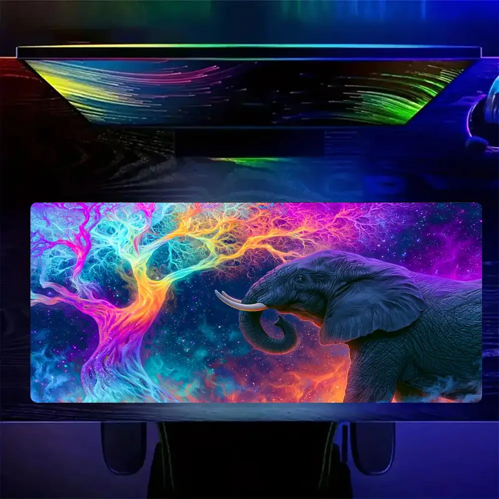 Colorful starry sky and giant tree Mouse Pad Large Computer Office Game Table Mats Rubber Anti-slip Mouse Mat HDP Long Desk Pads