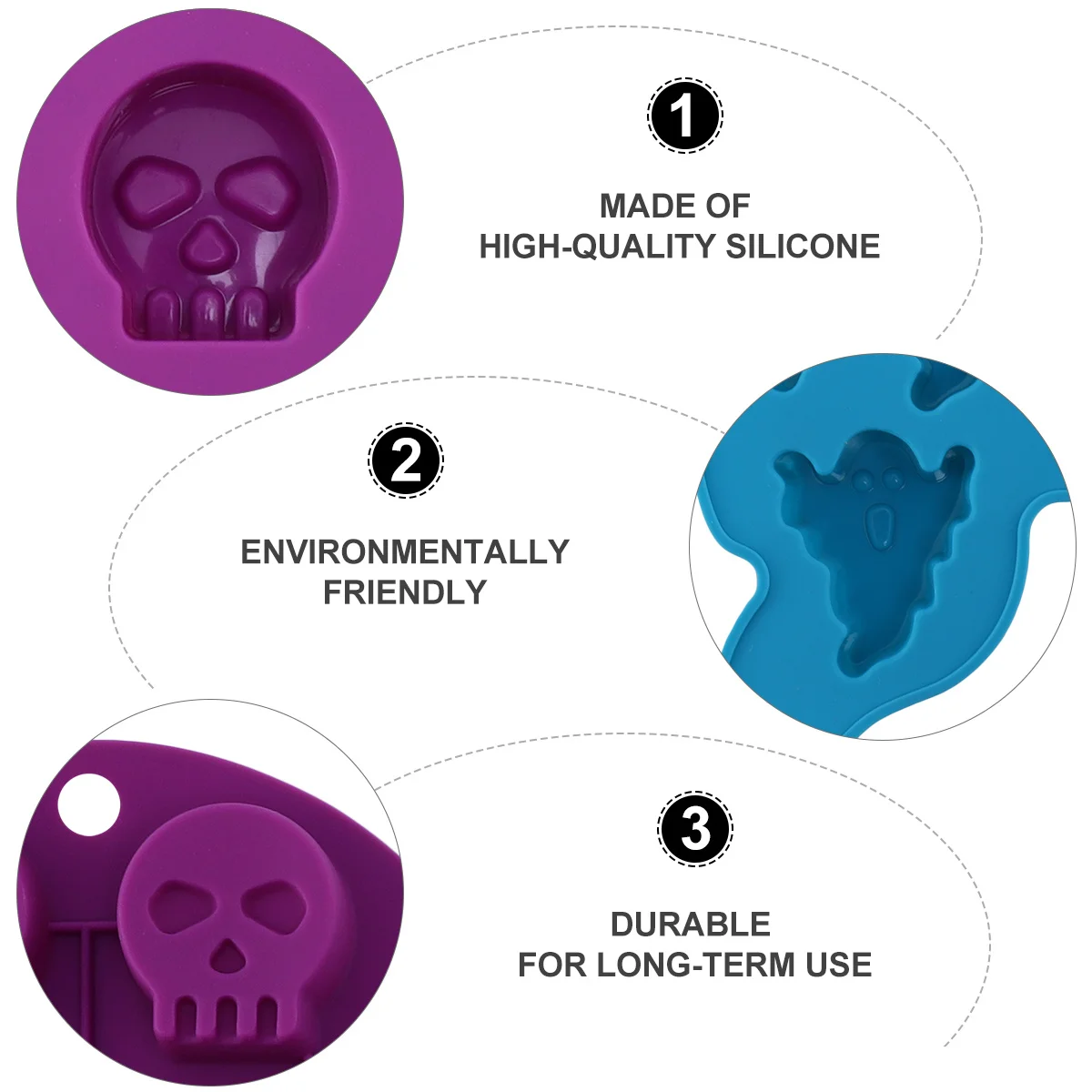 

2Pcs Cartoon Silicone Baking Mold Halloween Theme Cake Mould Creative Reusable Flexible for Holiday Dessert Treats