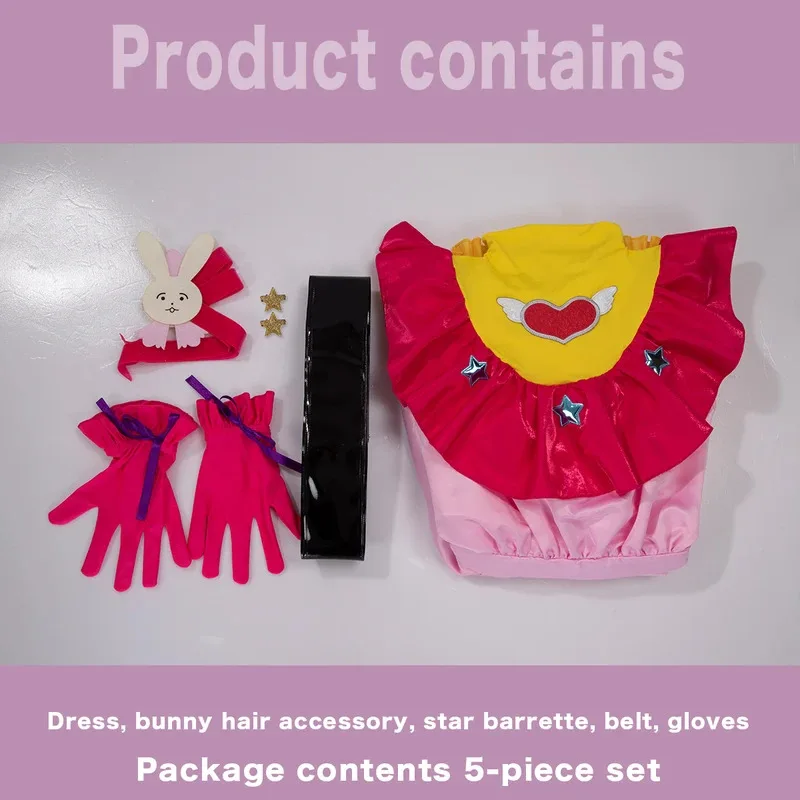 홀룬 오시노코 애니메이션 호시노 아이 코스프레 의상 가발 로리타 드레스 스커트 버니 헤어핀 로즈 네트 합성 섬유 선물