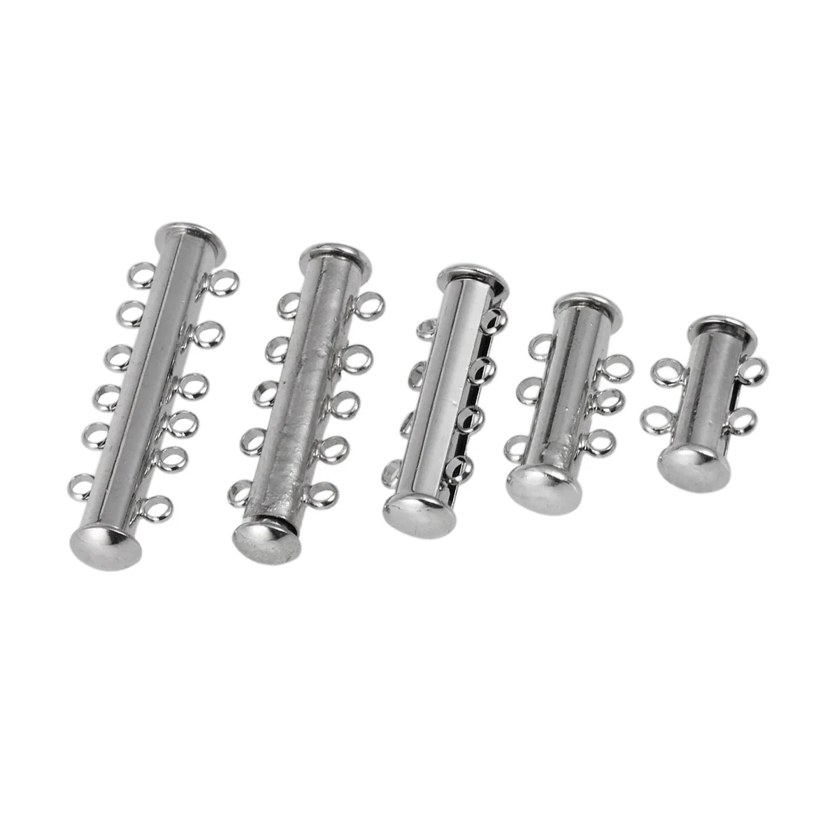 

5Pcs Multi Strand Slide Tube Lock Clasp Silver Plated Magnetic Connector for DIY Jewelry Making Craft Findings