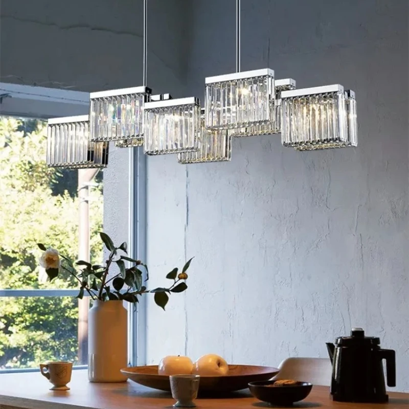 

European Style Minimalist Crystal Chandelier Restaurant Kitchen Balcony Light Luxury Modern Bar Lighting Nordic Lighting Fixture