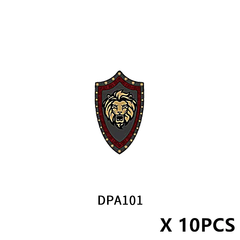 PJT060 10 قطعة الطوب فارس القرون الوسطى الإبداعية درع نموذج اللبنات اكسسوارات سلاح عمل أرقام لعب للأطفال