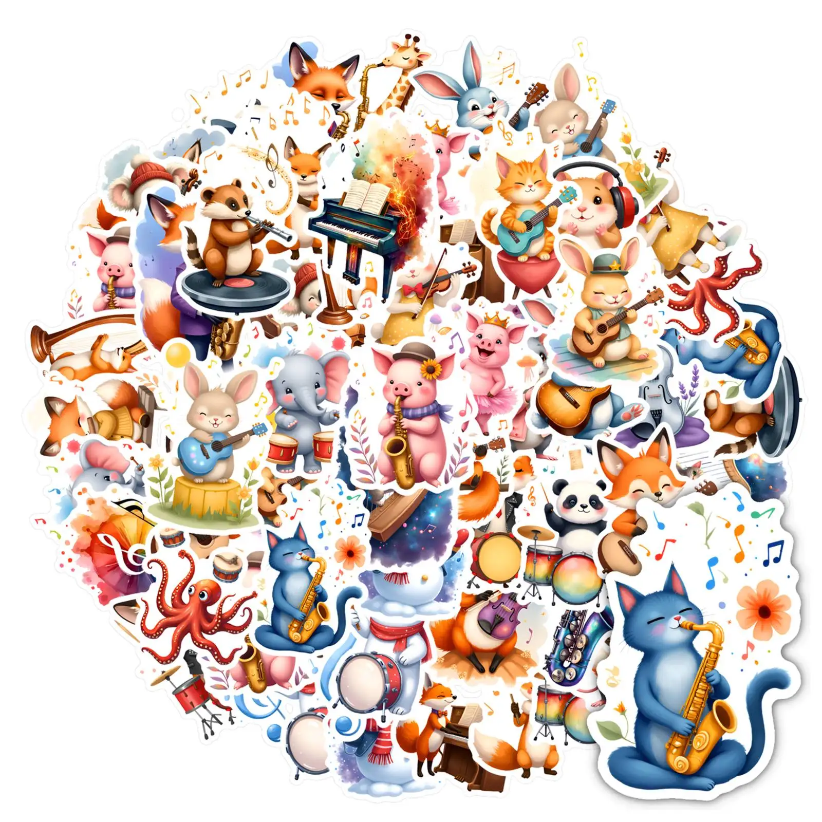 

35-50 шт. милых наклеек с животными, красочные наклейки с животными, наклейки с животными для ноутбуков, багажа, мобильных телефонов, кружек