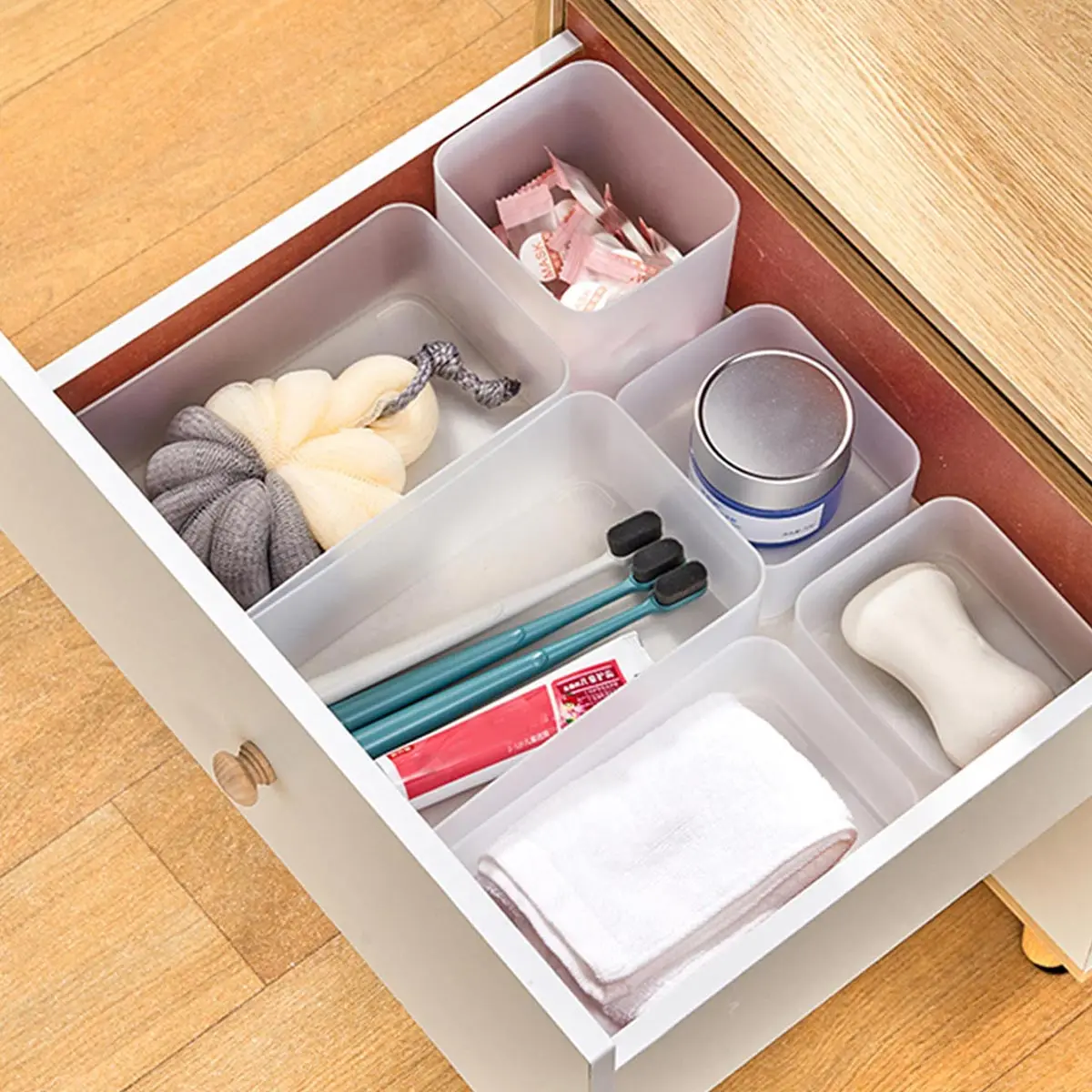 WORTHBUY Cosmetics Storage Box Bedroom Drawer Organizer Makeup Brushes Storage Boxes Desktop Sundries Stationery Organizers