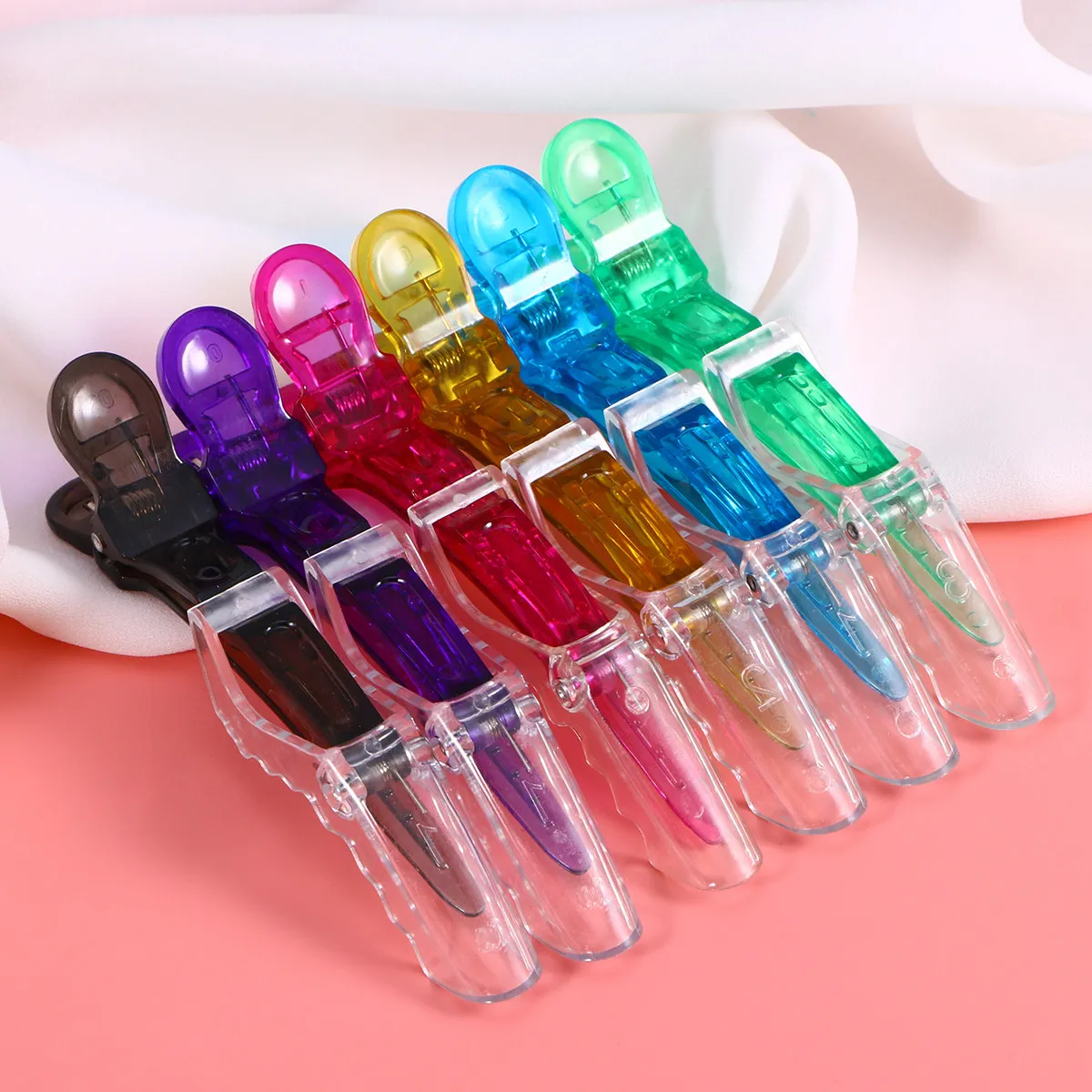 

12Pcs Clear Duckbill Sectioning Clips Hair Styling Clips Salon Grade for Haircut Coloring Bleaching Highlighting Sectioning