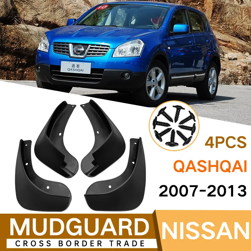 

For 2007-2013 Nissan Qashqai J10 Front Rear Mud Flaps Mudguards Splash Guards ABS Plastic Accessories