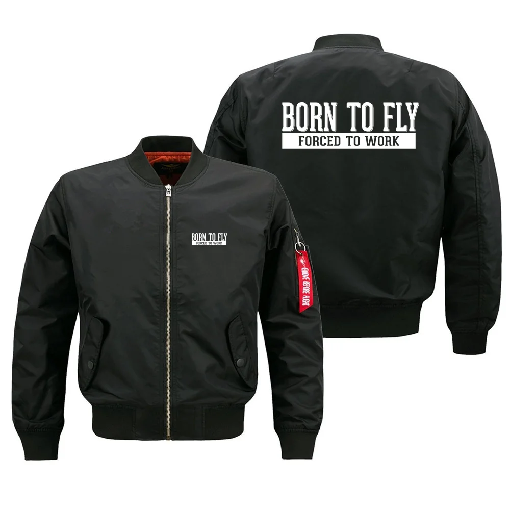 Born To Fly Forced To Work Outdoor Military Aviation Pilots Ma1 Bomber Flight Jacket Coats for Men Casual Baseball Jacket