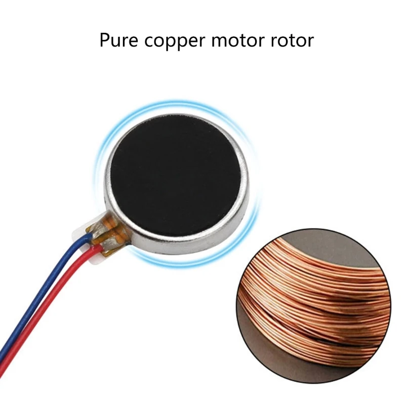 Mini Vibration Motor DC1.5-3.7V Flat Coin Button-Type Vibrating Motor 10000rpm Self Adhesive Vibration Motor 10mmx3mm