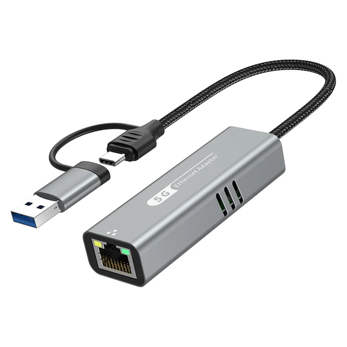 GKNP USB 3.2 to 5Gbps Ethernet Adapter RTL8157 5000Mbps RJ45 Network Converter for Laptop Support 5G,2.5G,1G,100Mbps