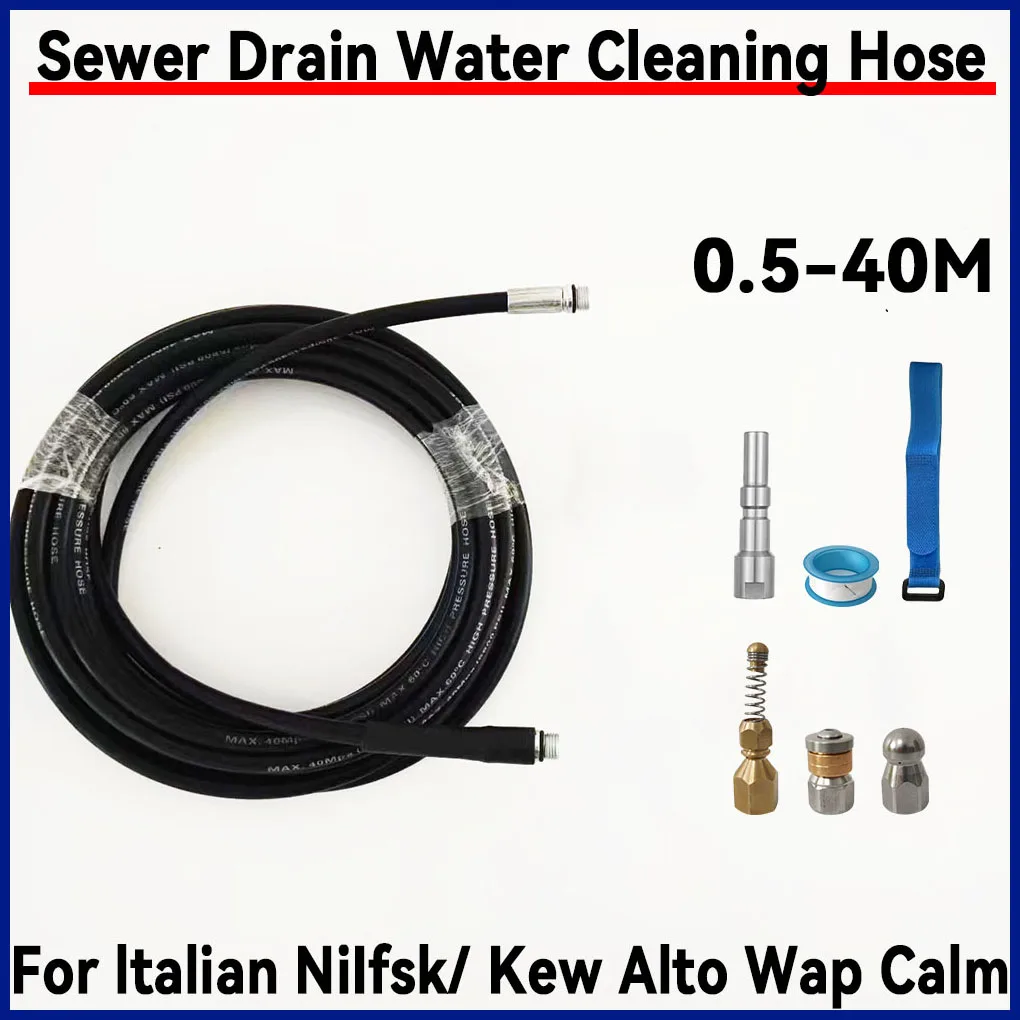 Pressure Drain Pipe for Washer Sewer Sewage Cleaning Hose Water Jetter Kit for ltalian NiIfsk/Kew Alto Wap Calm Washing Nozzles