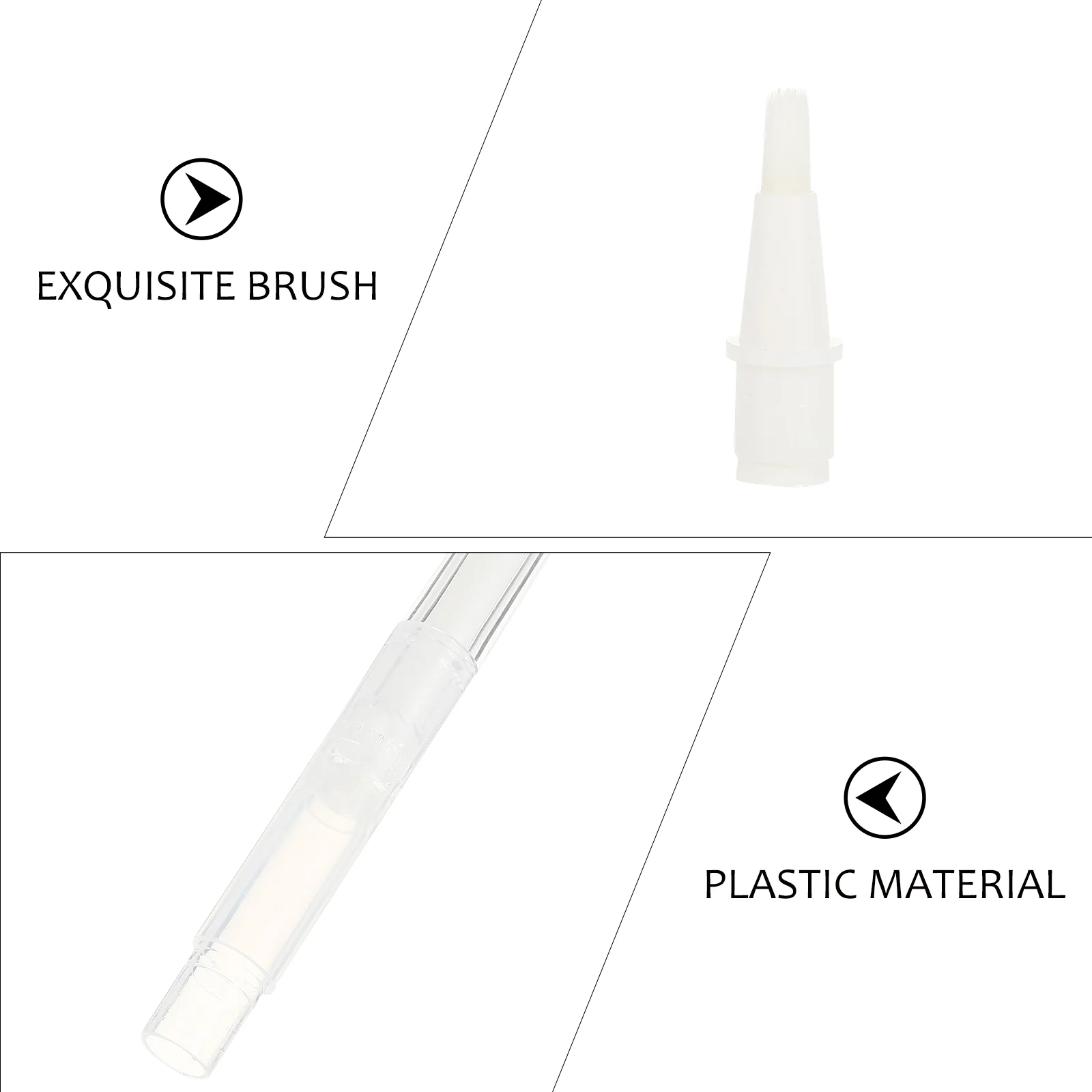 Caneta Torção Transparente com Cabeça de Escova, Esmalte Vazio, Tubo Rotativo, Aplicador de Brilho Labial, Óleo Recipiente Líquido, 3ml, 10 Pcs