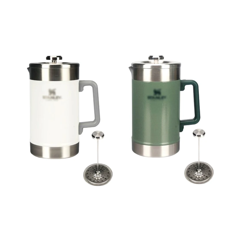 YYHCCoffee pot method pressure pot outdoor 304 stainless steel cold and heat preservation pressure belt filter screen