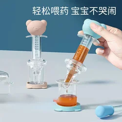 Cartoon Bear Baby Dropper Feeder Medication Dispenser Safety Anti-Choke Silicone Syringe Type BPA Free Toddler Medicine Feeder