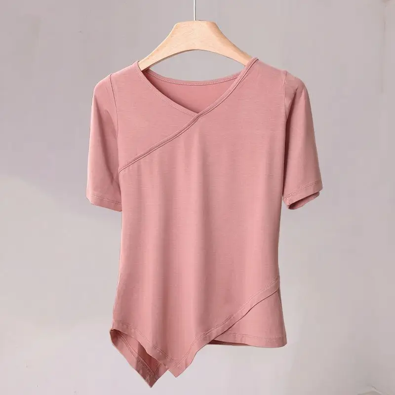 New Dance Practice Dress Irregular Top Women's Long sleeved V-neck Modern Dance