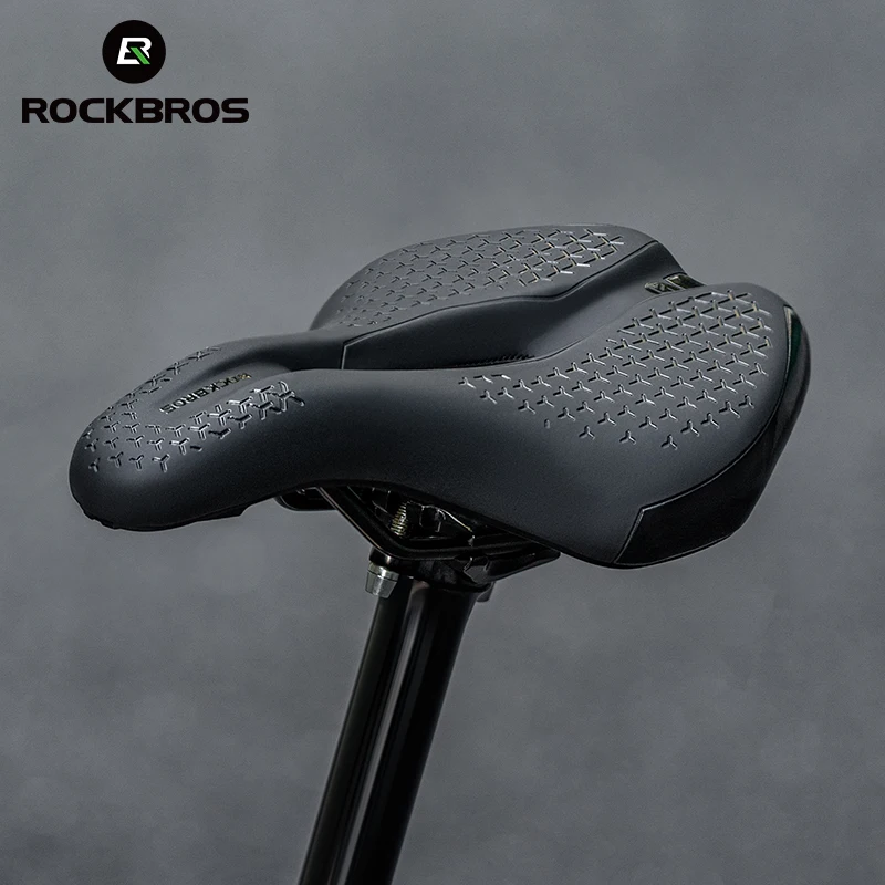 ROCKBROS sillín de bicicleta ligero asiento con absorción de impacto esponja hueca de alta densidad asiento delantero de carrera para bicicleta de