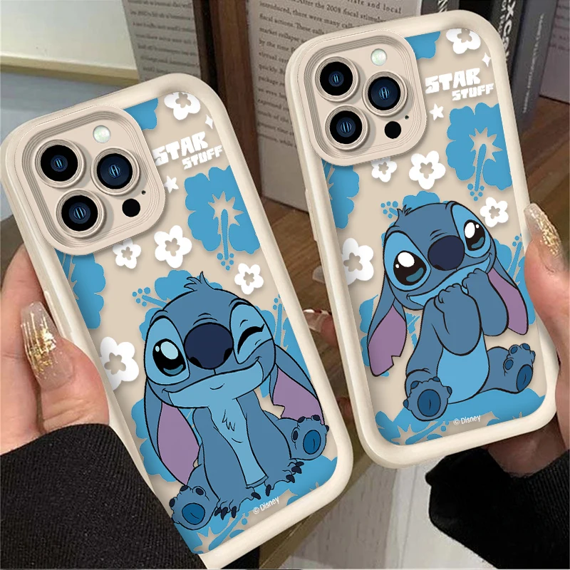 Disney Cartoon Stitch Phone Case For iPhone 16 16E 15 14 13 12 11 Pro Max X XS X S Max XR SE 2020 SE4 7 8 Shockproof Back Cover - náhled 2