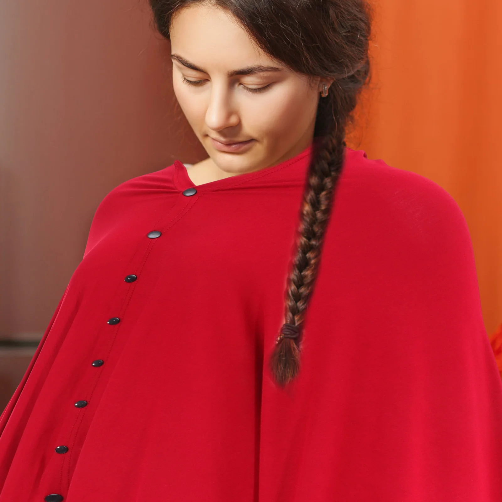 Couverture d'allaitement châle d'allaitement femmes Poncho d'allaitement écharpe alimentation confidentialité coton réutilisable boutons réglables grande taille