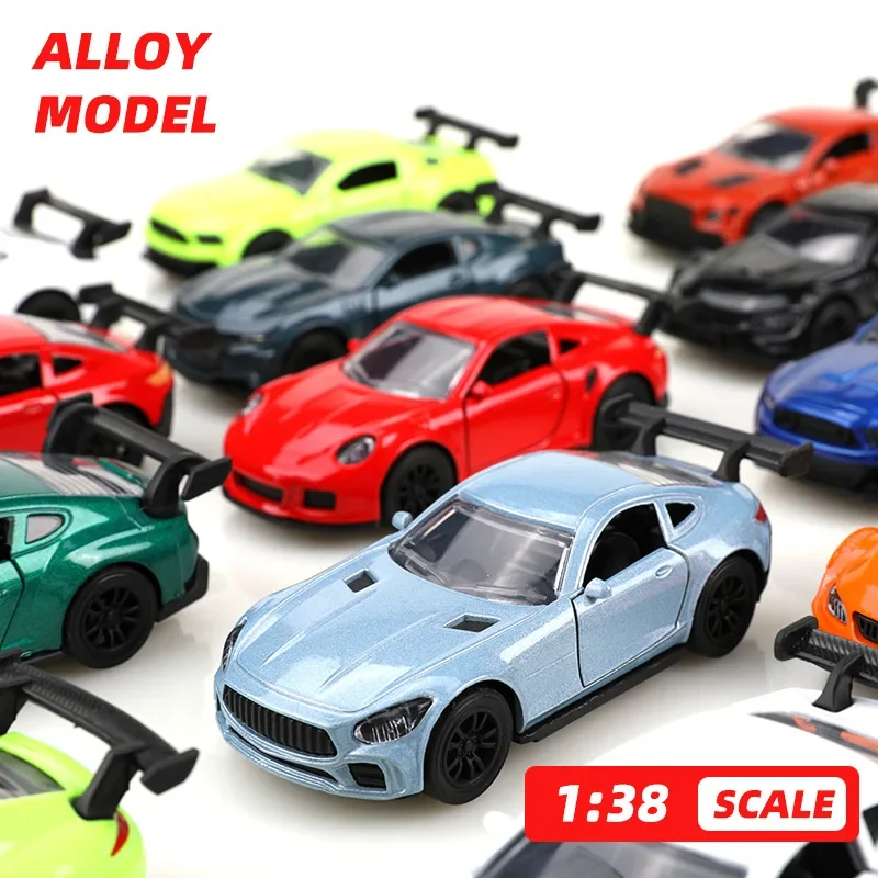 1:38 alloy sports car model pull back double door alloy car wholesale boy toy gift cross-border