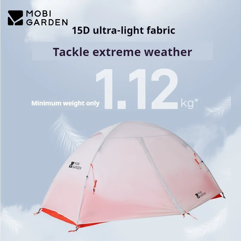 MOBI GARDEN Camping mochilero tienda de senderismo ligera al aire libre impermeable senderismo escalada tienda de viaje 15D/20D/ 30D 1-3 personas