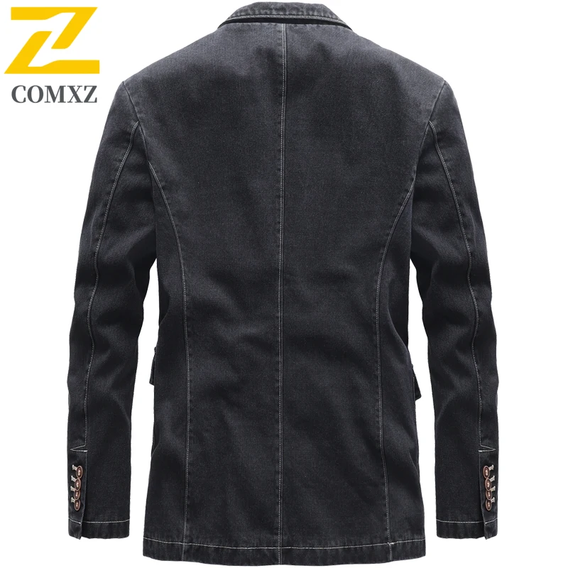 2025 Autumn Jacket Men's South Korea Brand Black V Collar Denim Jacket Fashion Clothing Male Business Retro Windproof Denim Coat