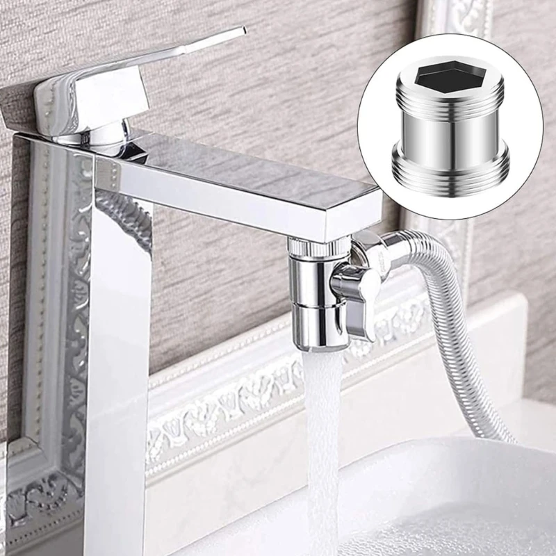 2Pcs Male/Female Faucet Adapter Kitchen Tap Aerator Connector Water Hoses Adapter Tap Fittings Connector Easy to Install