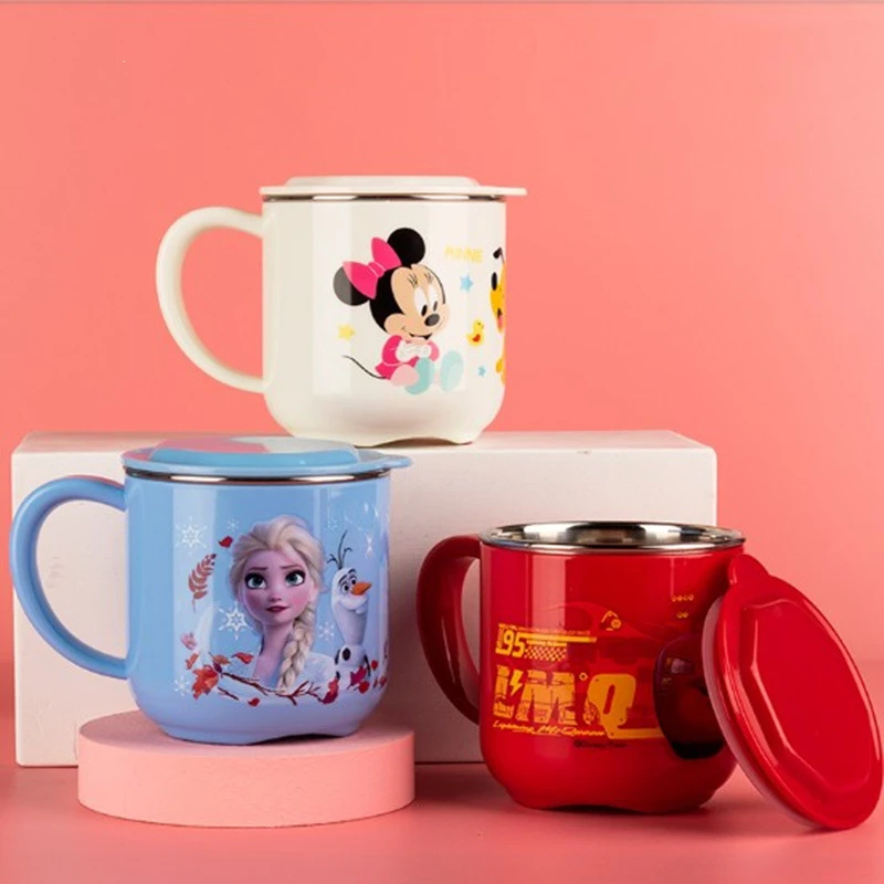 Disney Princess Elsa Mickey Snow White Tangled Princess Anime Water Mug Cup For Children Teenagers Christmas Gifts 316 Stainless