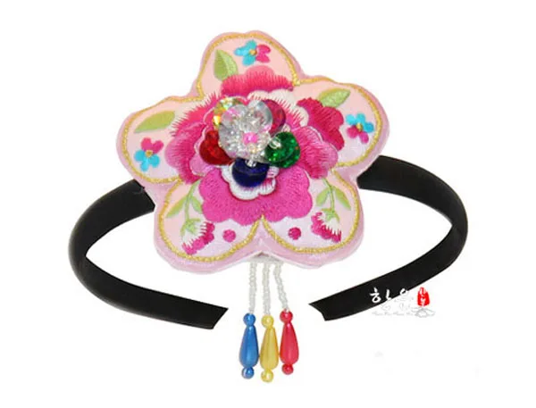 Hanbok Hair Accessories Imported From South Korea Embroidered Hanging Beads Hanbok Hair Belt Stage Play Clothing Accessories