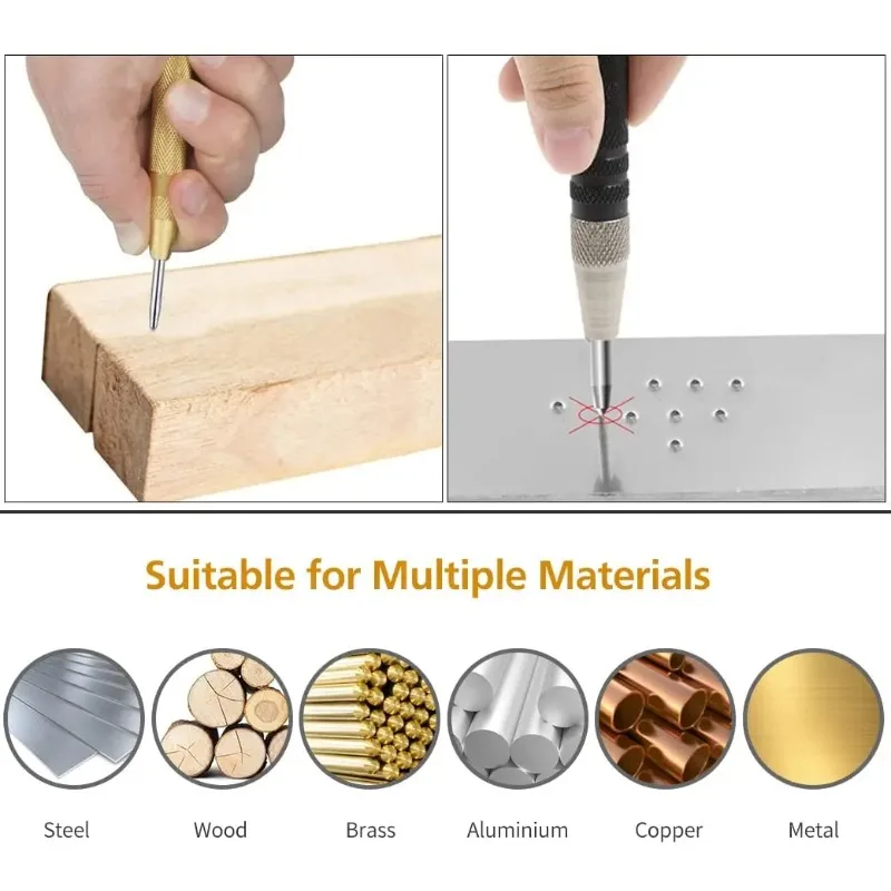 1pcs Automatic Center Punch Automatic Metal Punch Tool Woodworking Tools Loaded Marker Wood Chisel Joinery Carpenter Tool