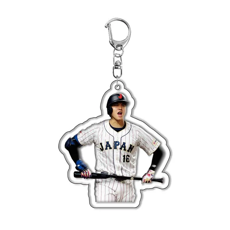 Anime Shohei Otani giocatore di Baseball portachiavi acrilico figure di cartoni animati ciondolo portachiavi per auto accessori per gioielli