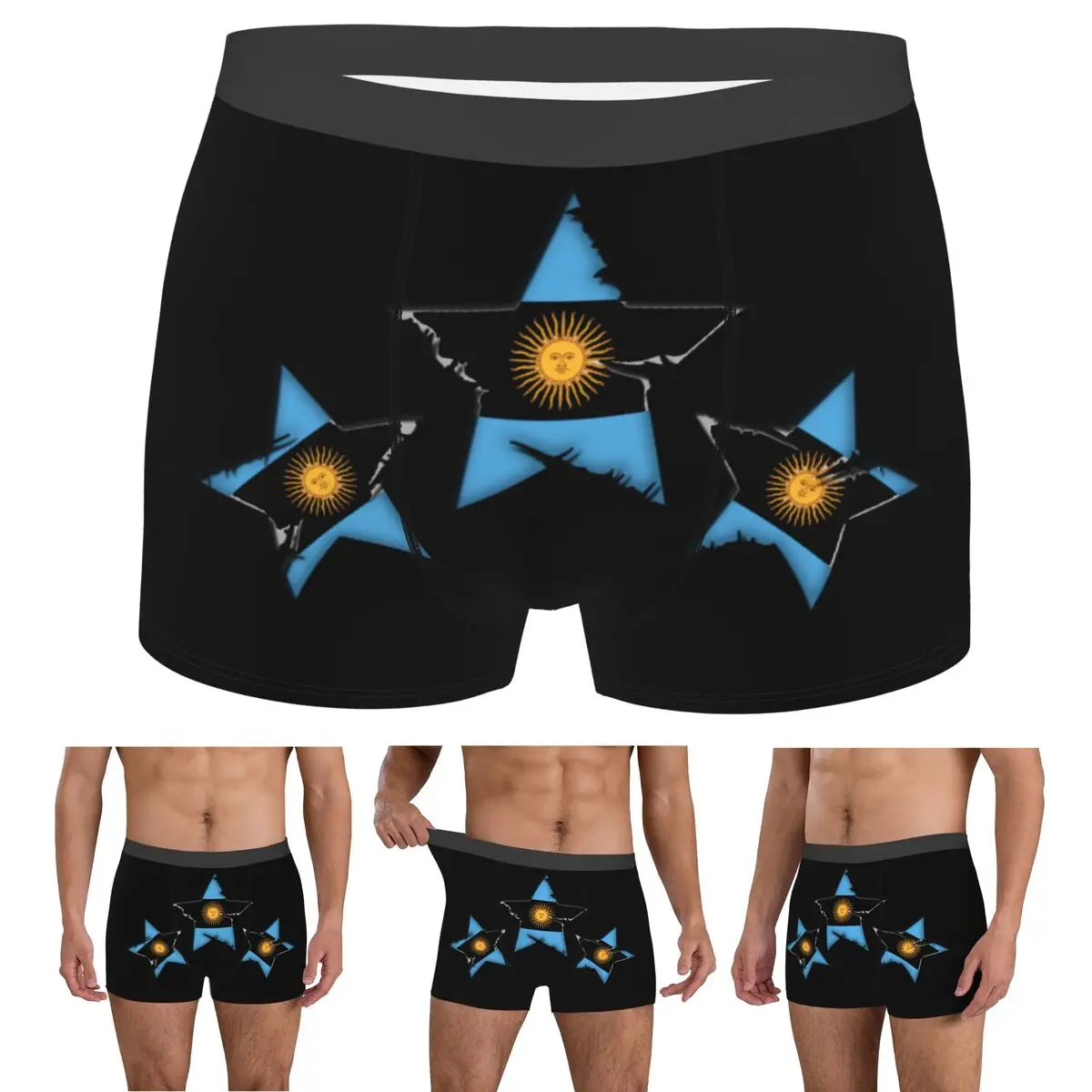 

Boxer Underpants Shorts Argentina Flag Panties Men's Ventilate Underwear for Homme Man Boyfriend Gift
