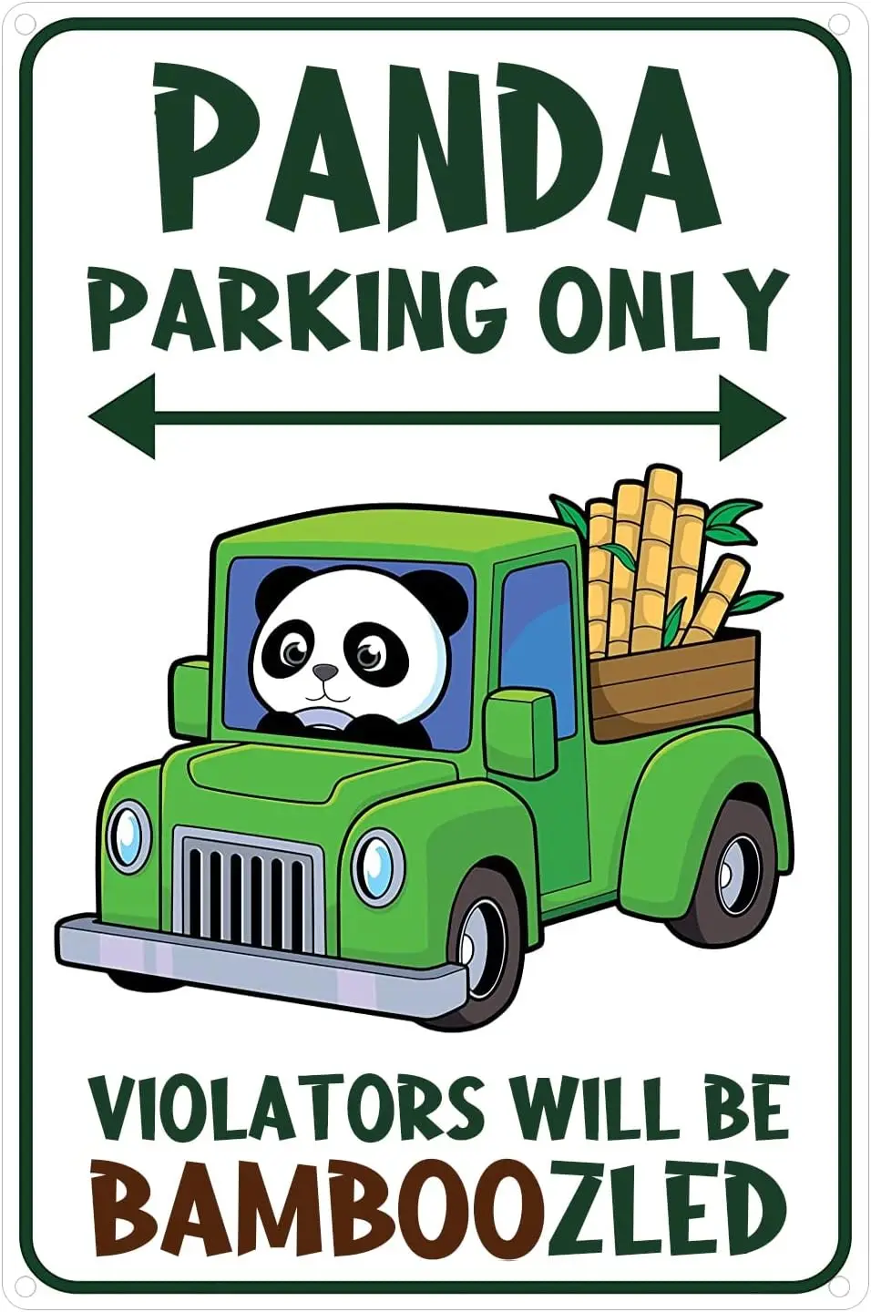 Panda Parking Sign Retro Metal Tin Vintage Wall Art Sign Panda Gifts for Girls Women Panda Bear Room Decor Wall Art Sticker sign