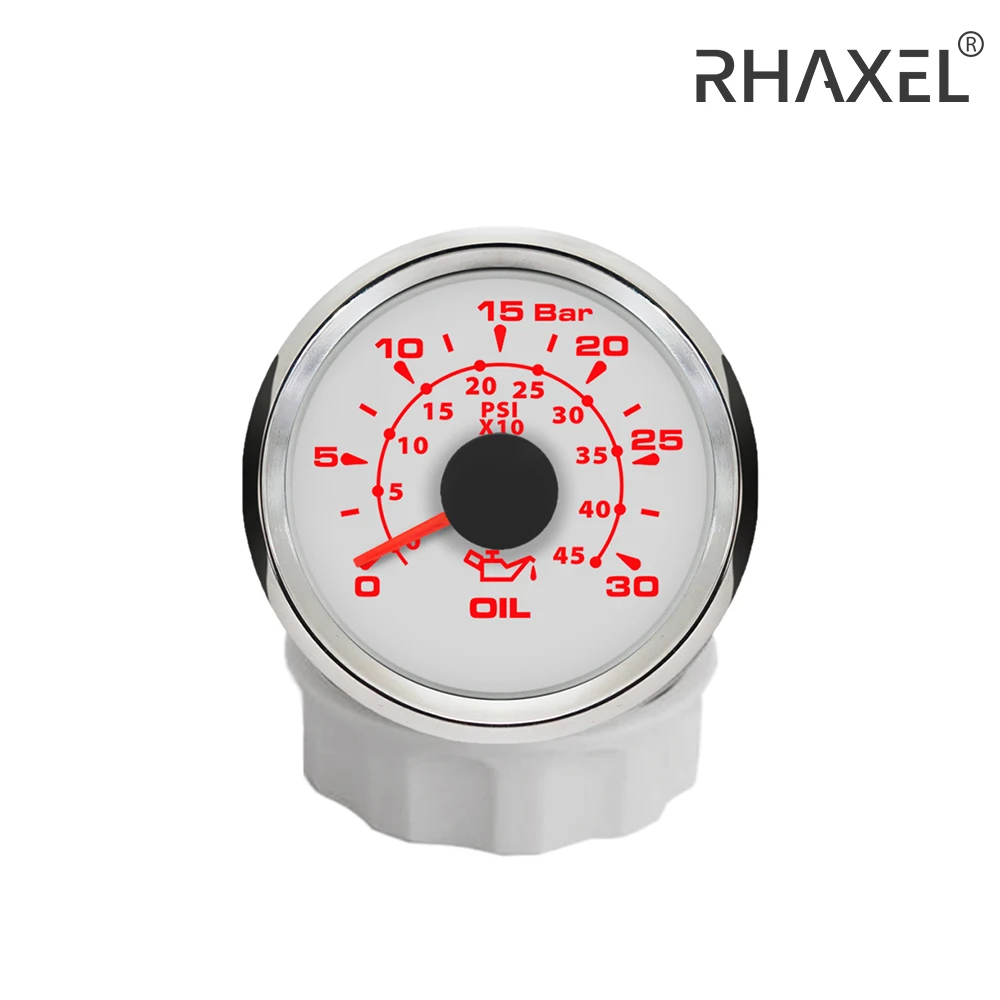 

Манометр RHAXEL 2 дюйма, измеритель давления масла 0-30bar 0-435Psi 0-30bar 0-450Psi с 8 цветными подсветками, 12 В 24 В, для авто, трактора, парусного судна