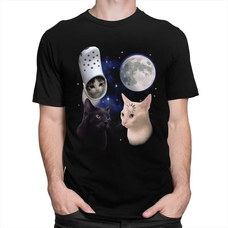 Weird Space Cats Divertente Luna T Shirt Uomo Donna Maniche corte Moda Abbigliamento casual Stile estivo 100% cotone Tee Tops