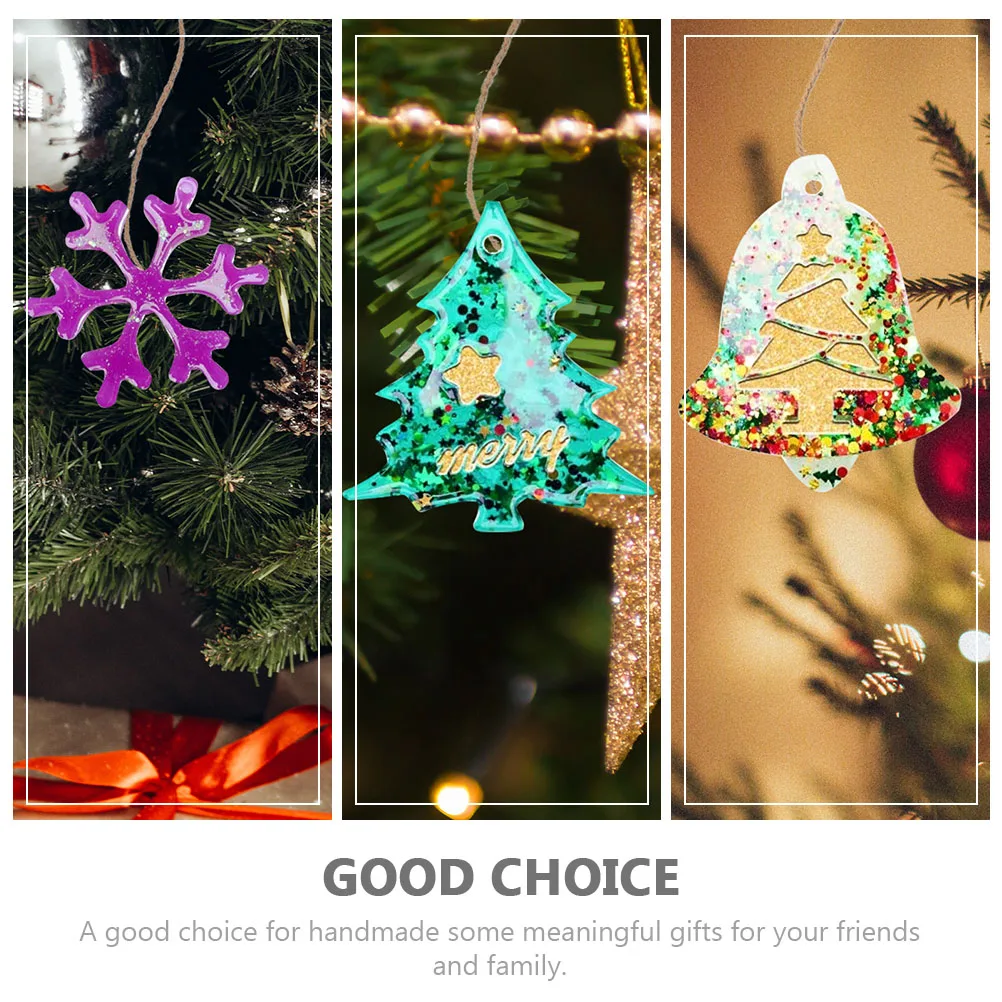 

5pcs Christmas Tree Diy Silicone Epoxy Pendant For Handmade Hanging Ornament Durable Non-Stick Easy Wash Practical Craft Mold