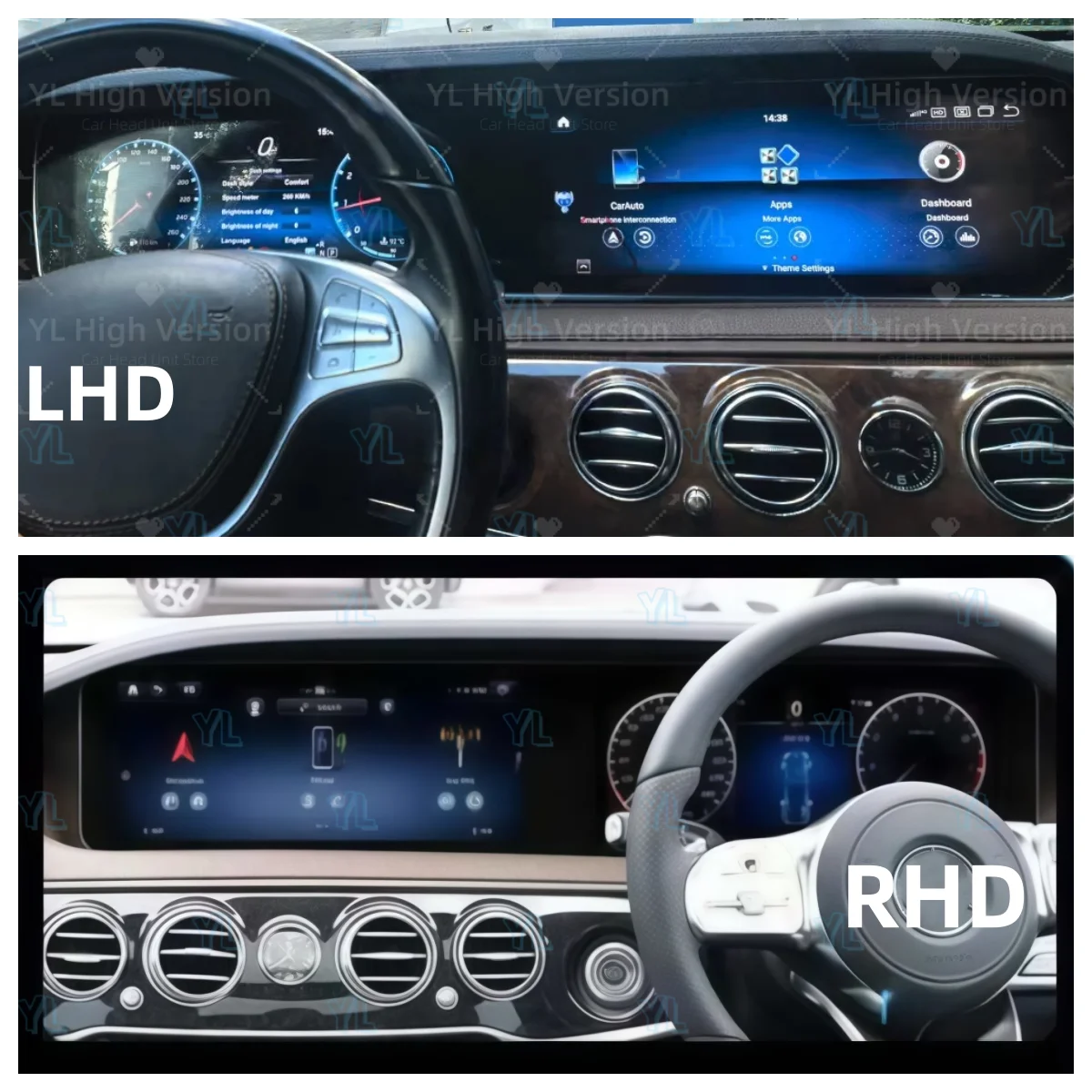 

Автомагнитола Android 13 для Mercedes Benz S-класса W222 2018-2023 с CarPlay, Android Auto, GPS-навигацией, 4G, Bluetooth 5.0, мультимедиа и видео.