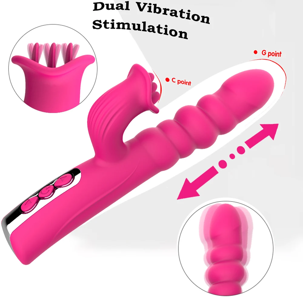 Telescopic Tongue Licking Vibrator For Women 2 in 1 G Spot Clitoris Stimulator Massager Female Masturbator Sex Toys for Couple