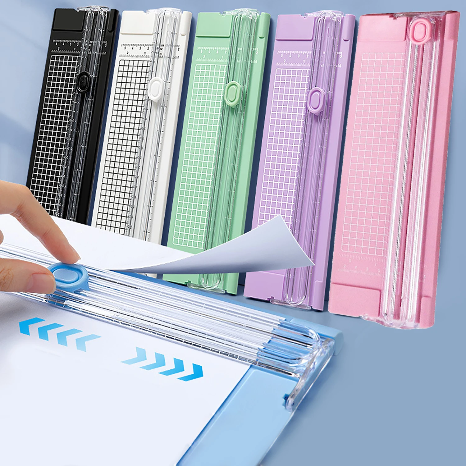A4 Paper Slide Cutter Dual-direction Paper Trimmer Safety Protection Manual Cutting for Handmade Craft Scrapbook Photo Laminated