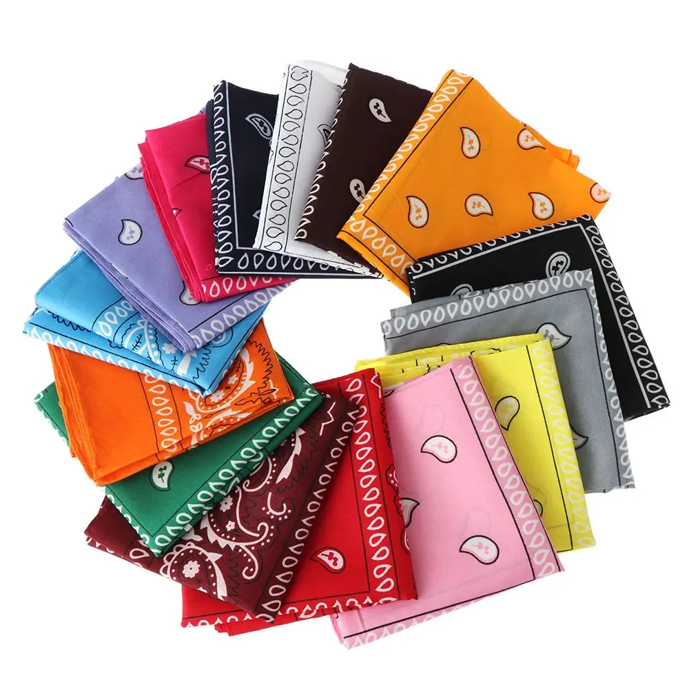 Women Fashion Handkerchief Neck Scarf Hair Band Printed Square Scarves Wristband Paisley Bandana