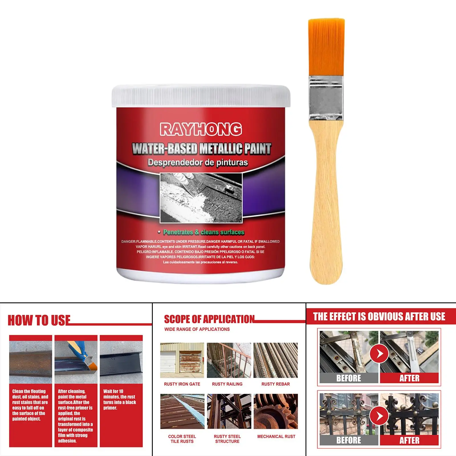 

Water based Metal Rust Remover, Repair Protect Rust Preventive Coating Fit for