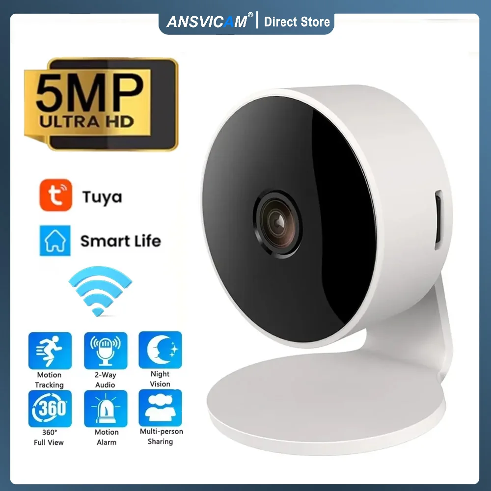 

Tuya WiFi IP Camera Indoor 5MP Baby Monitor Two Way Talk Cam Motion Detection 1080P IR Night Vision Security Video Surveillance