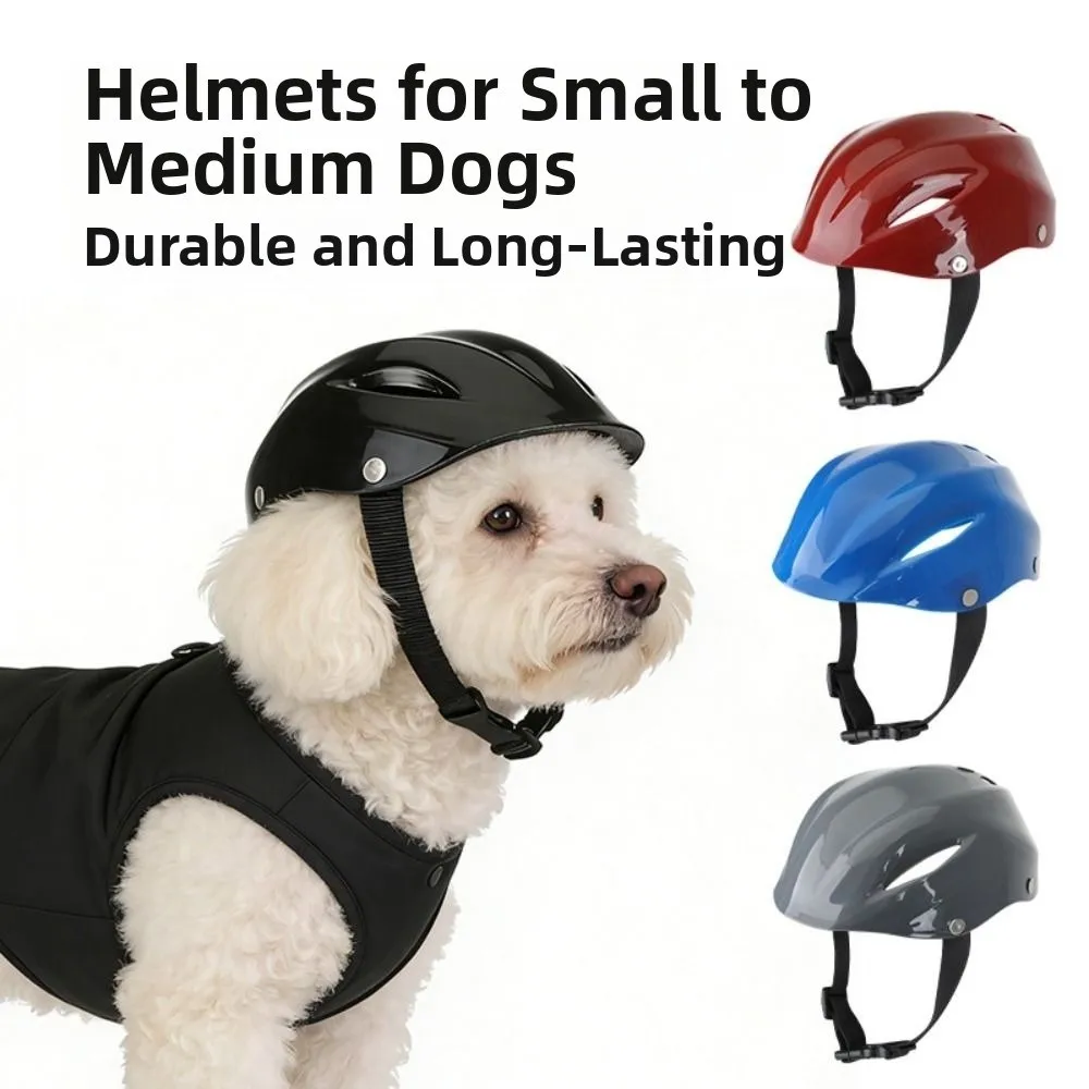 New Breathable Pet Helmet Nylon Strap Lightweight Dog Helmet Adjustable Strap Pet Safety Helmet Pet Accessories