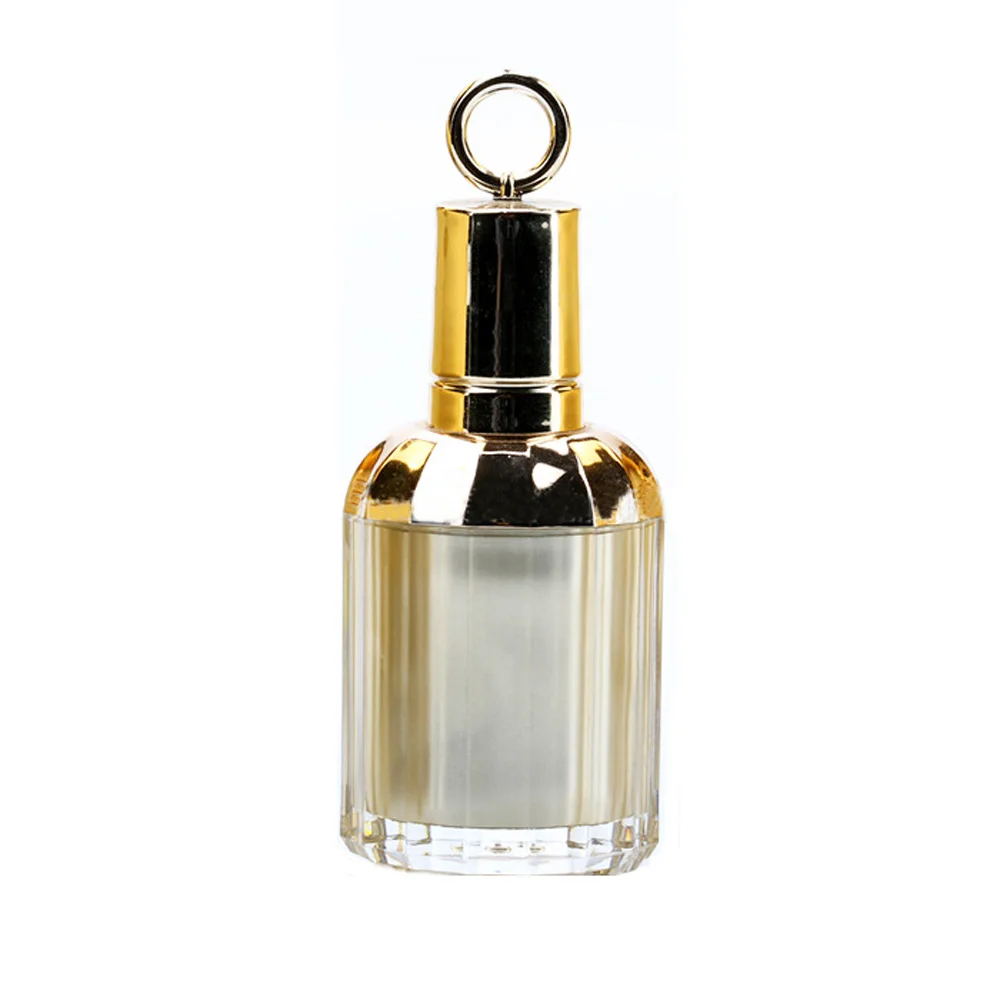 10ml capacity birdcage shape gold color acrylic material nail polish bottle with brush and cap